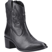 (Black, 3 (Adults')) Hush Puppies Wynn Leather Women's Black Heeled Ankle Boots