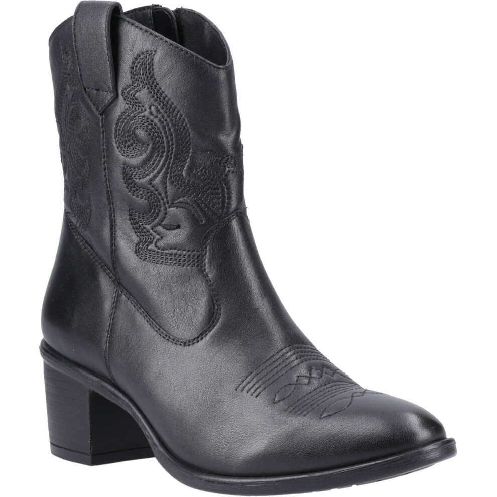 Hush Puppies (Black, 5 (Adults')) Wynn Leather Women's Black Heeled Ankle Boots
