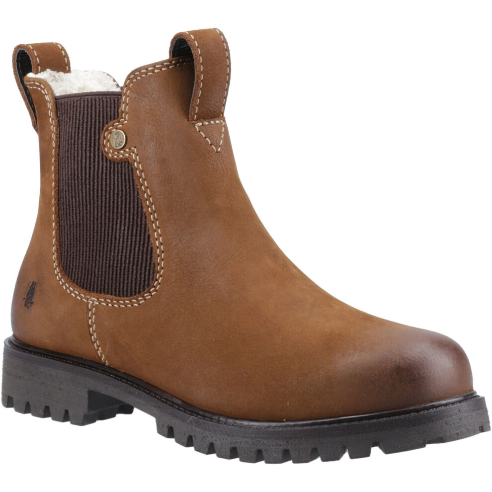 (Brown, 7 (Adults')) Hush Puppies Wynter Leather Women's Tan Flat Chelsea Boots
