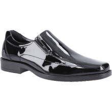 (Black, 7 (Adults')) Hush Puppies Brody Leather Men's Black Slip-On Shoes