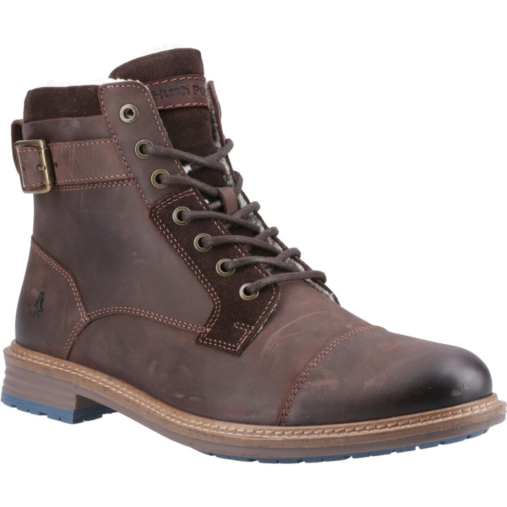 (Brown, 9 (Adults')) Hush Puppies Jordan Leather Men's Brown Ankle Boots