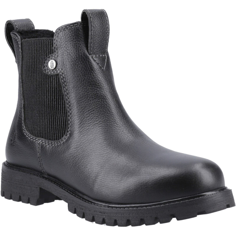 (Black, 7 (Adults')) Hush Puppies Wynter Leather Women's Black Flat Chelsea Boots