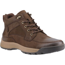(Brown, 8 (Adults')) Hush Puppies Vernon Leather Men's Brown Ankle Boots