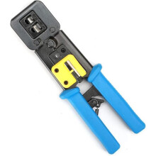 Professional EZ Pass Through Crimp Tool - Ratchet Crimper - Wire Stripper for Old Internet Connector