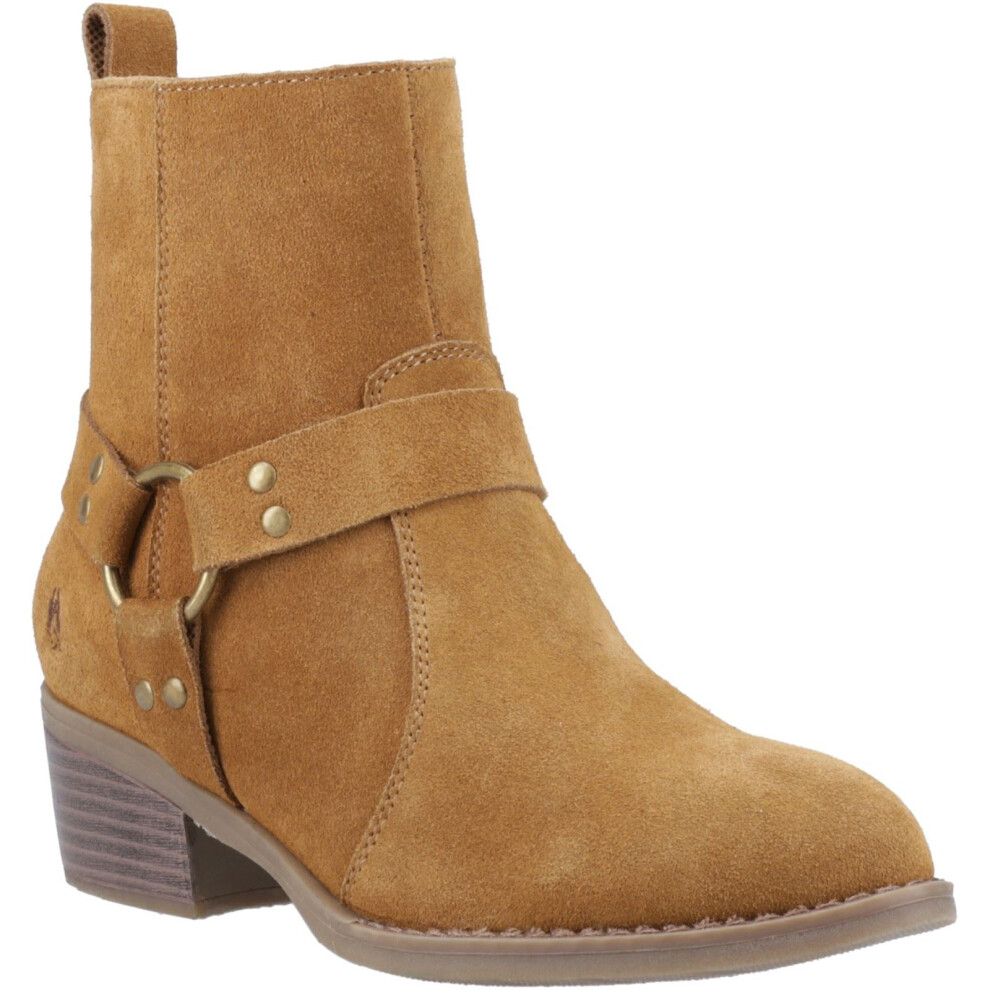(Brown, 5 (Adults')) Hush Puppies Iria Suede Women's Tan Heeled Ankle Boots