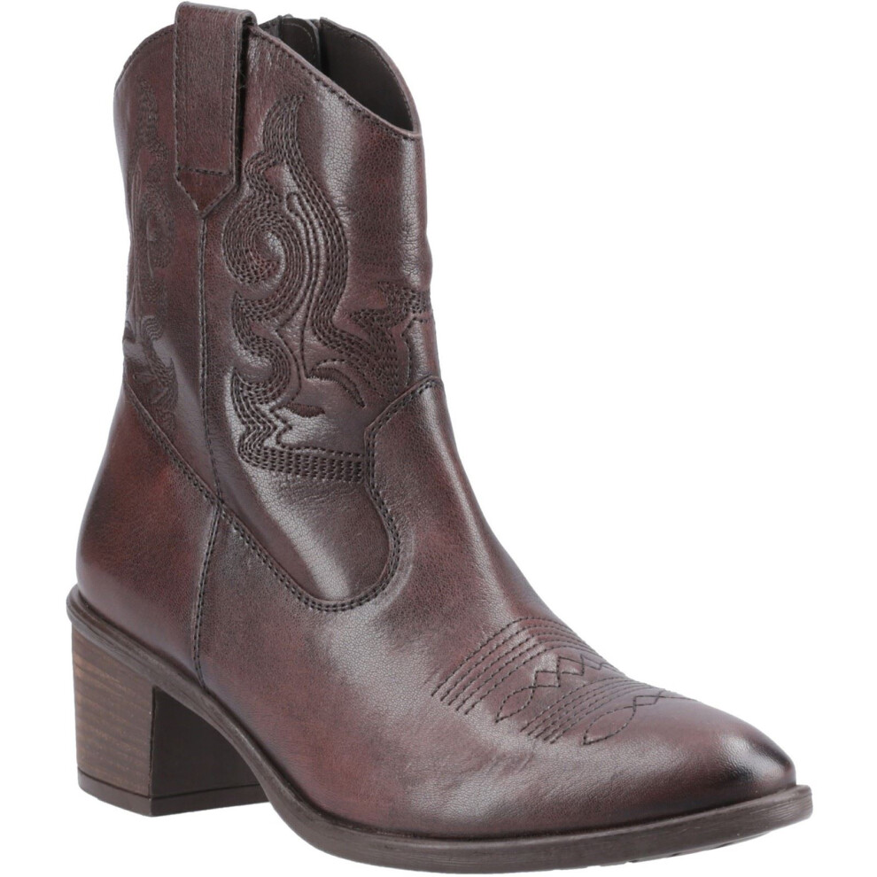 Hush Puppies (Brown, 4 (Adults')) Wynn Leather Women's Chocolate Heeled Ankle Boots