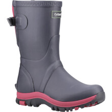 (Blue, 8 (Adults')) Cotswold Realm Rubber Women's Navy/Pink Wellington Boots