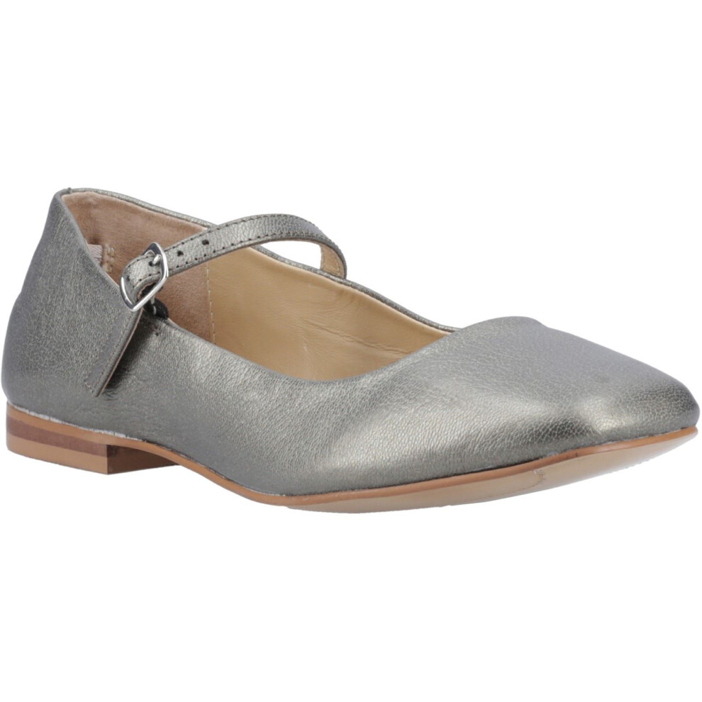 Hush Puppies (Silver, 5 (Adults')) Pasha Leather Women's Pewter Shoes