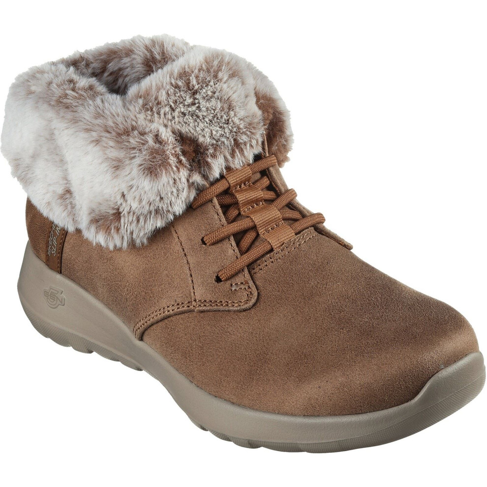 Skechers (, 3 (Adults')) On-The-Go Joy Cozy Charm Polyester Women's Chestnut Winter Ankle Boots Brown