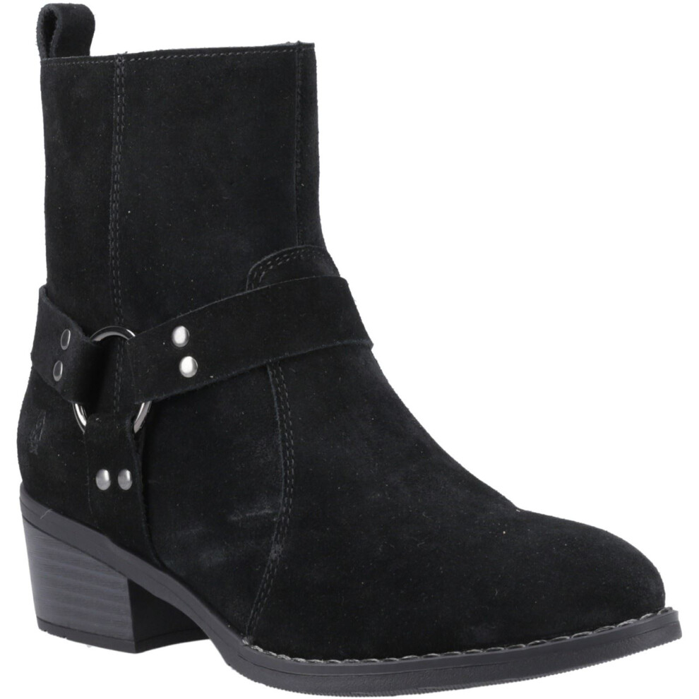 (Black, 5 (Adults')) Hush Puppies Iria Suede Women's Black Heeled Ankle Boots