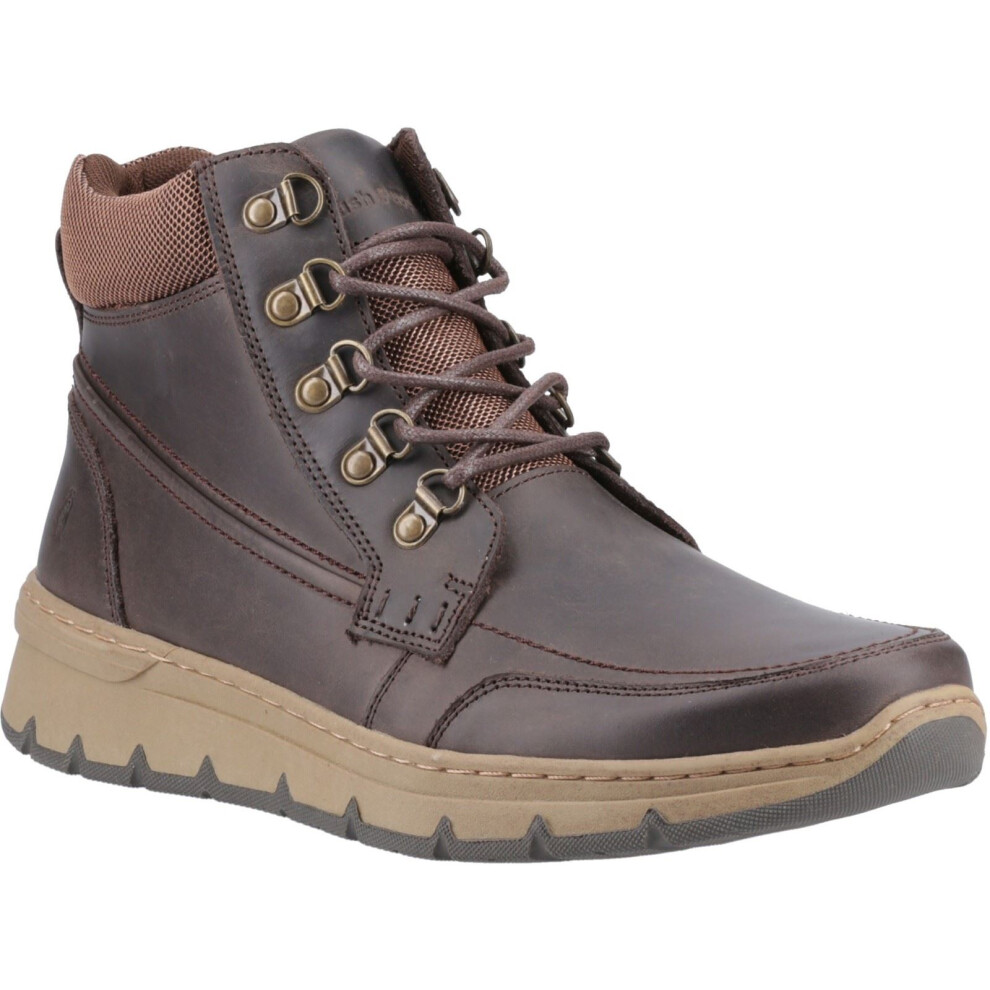 Hush Puppies (Brown, 12 (Adults')) Nixon Leather Men's Brown Ankle Boots