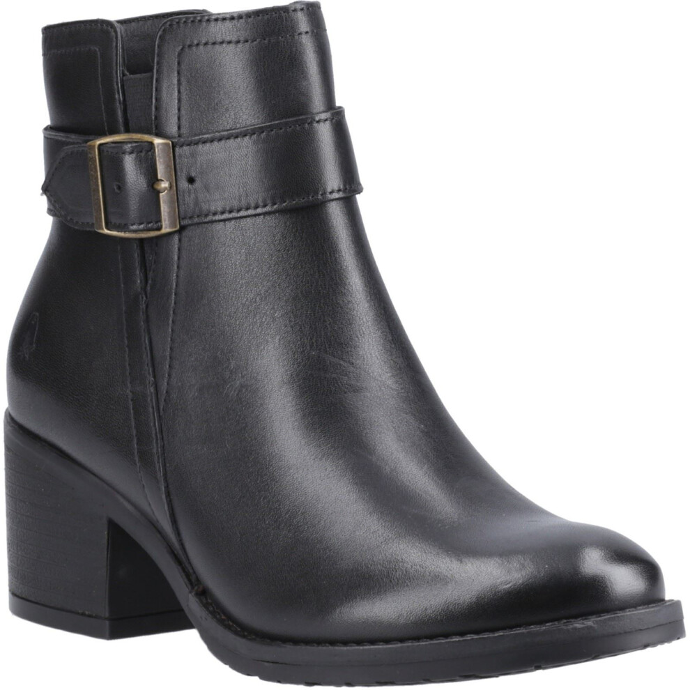Hush Puppies Women's Black (, (Adults')) Hensley Leather Heeled Ankle Boots Size 8