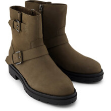 (Green, 8 (Adults')) TOMS Ionie Moto Leather Women's Canteen Boots