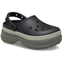 (Black, 6 (Adults')) Crocs Classic Stacked Thermoplastic Black Clogs