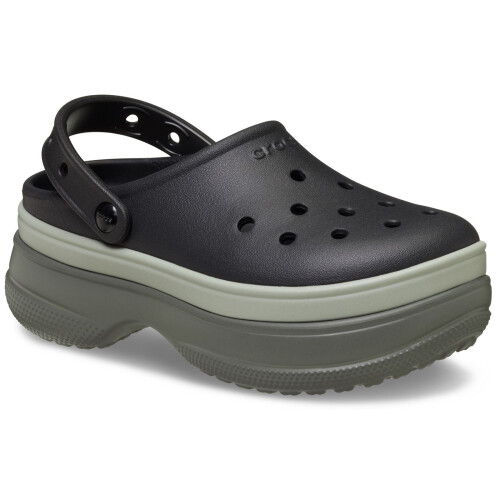 Crocs (Black, 4 (Adults')) Crocs Classic Stacked Thermoplastic Black Clogs
