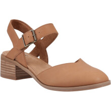 (Brown, 5 (Adults')) TOMS Jaclyn Leather Women's Brown Sugar Round Slingback Shoes