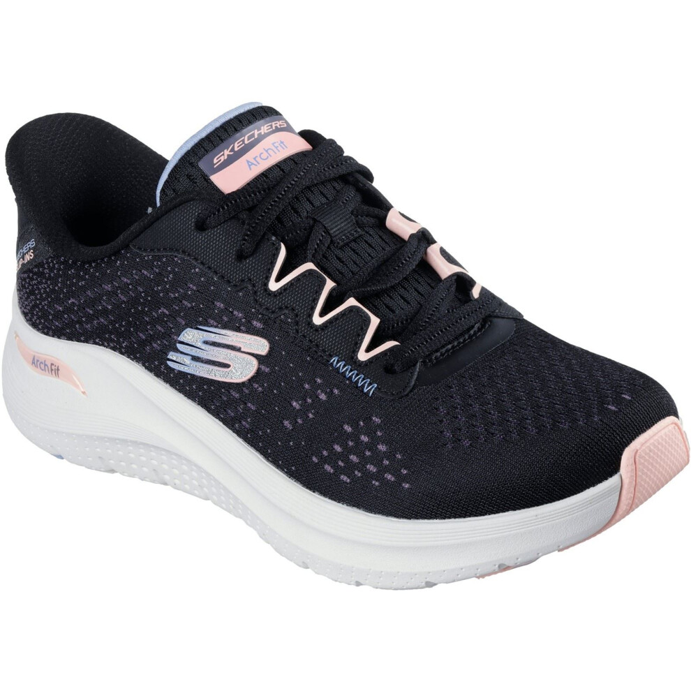 Skechers (Black, 3 (Adults')) Arch Fit 2.0 Fresh Pace Textile Women's Black/Multi Trainers