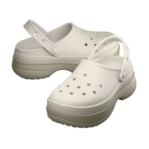 Crocs (Grey, 4 (Adults')) Crocs Classic Stacked Thermoplastic Chalk Clogs 1