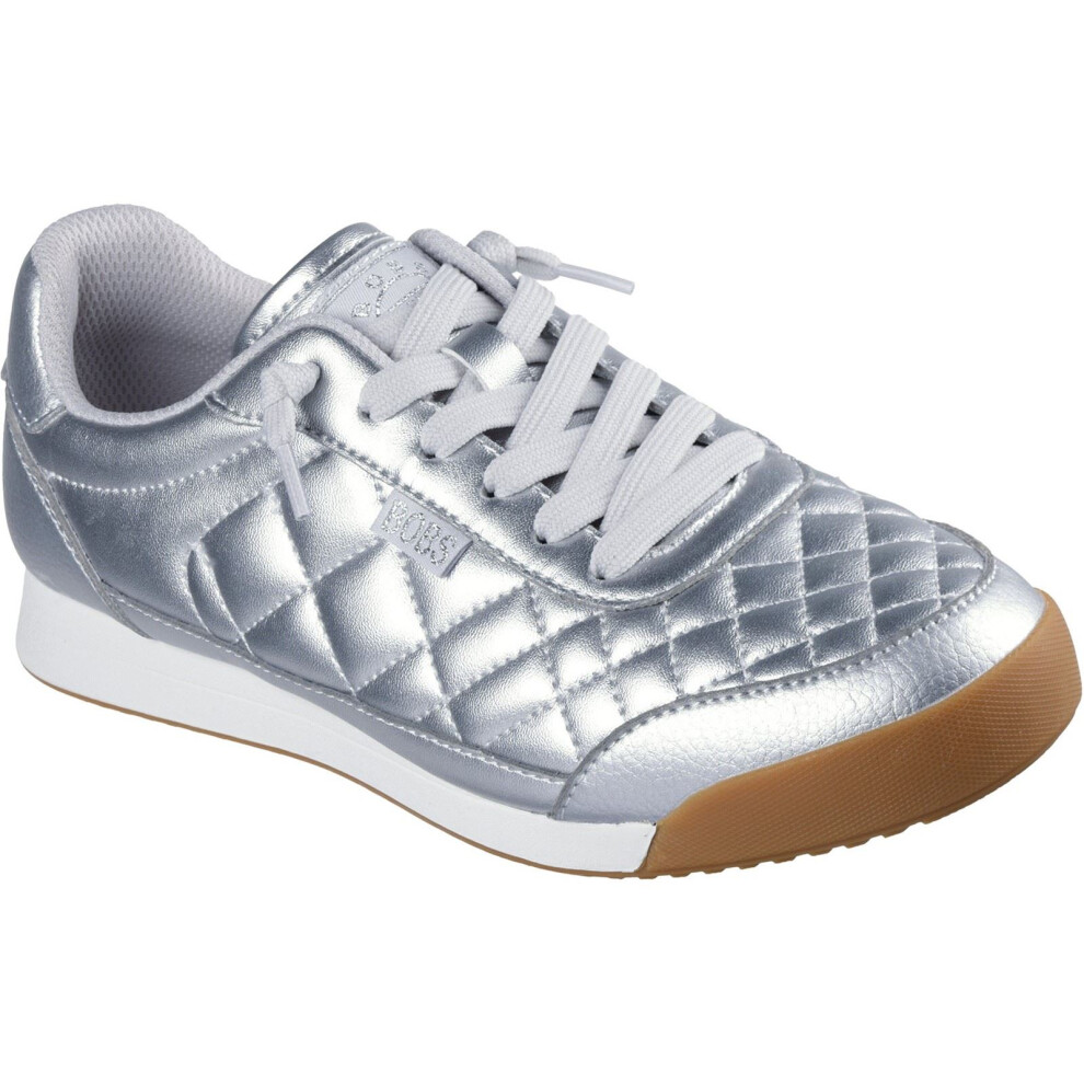 Skechers (, 4 (Adults')) Bobs Billie Wild Comfort Polyurethane Women's Trainers Silver