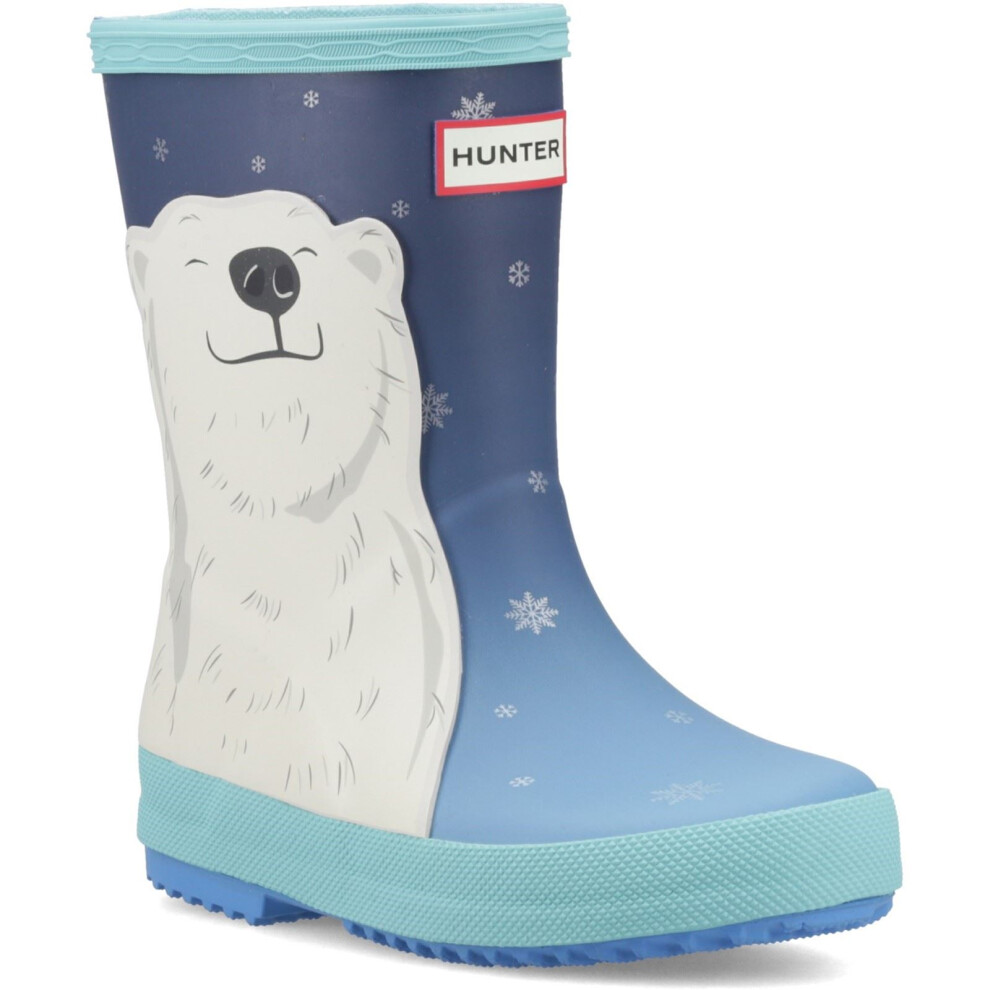 Hunter (Multicoloured, 12 (Adults')) Kids First Insulated Boot Rubber Polar Bear Wellington Boots Black