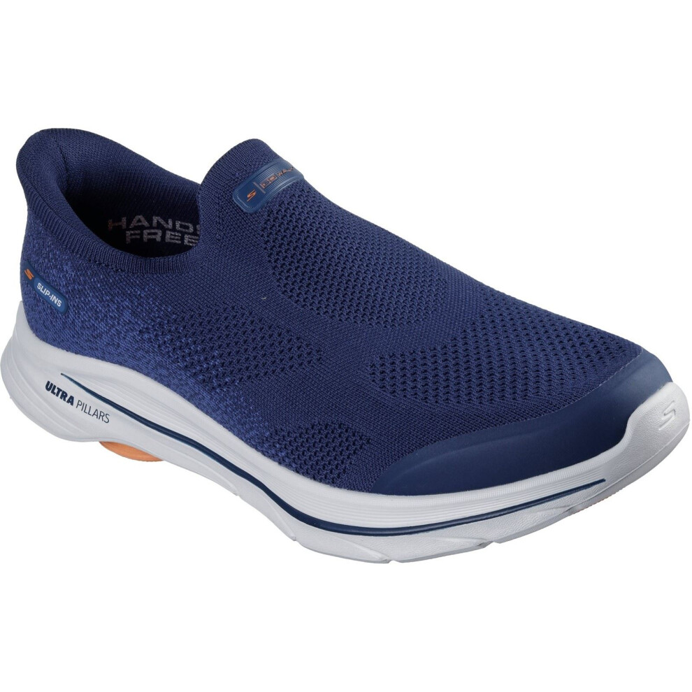 Skechers (Blue, 8 (Adults')) Go Walk 8 Pelayo Textile Men's Navy/Orange Trainers