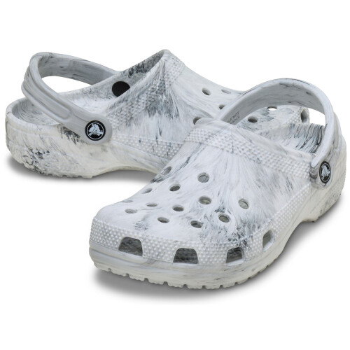 Crocs (Black, 4 (Adults')) Crocs Classic Marbled Clog Thermoplastic Black/White Clogs 2
