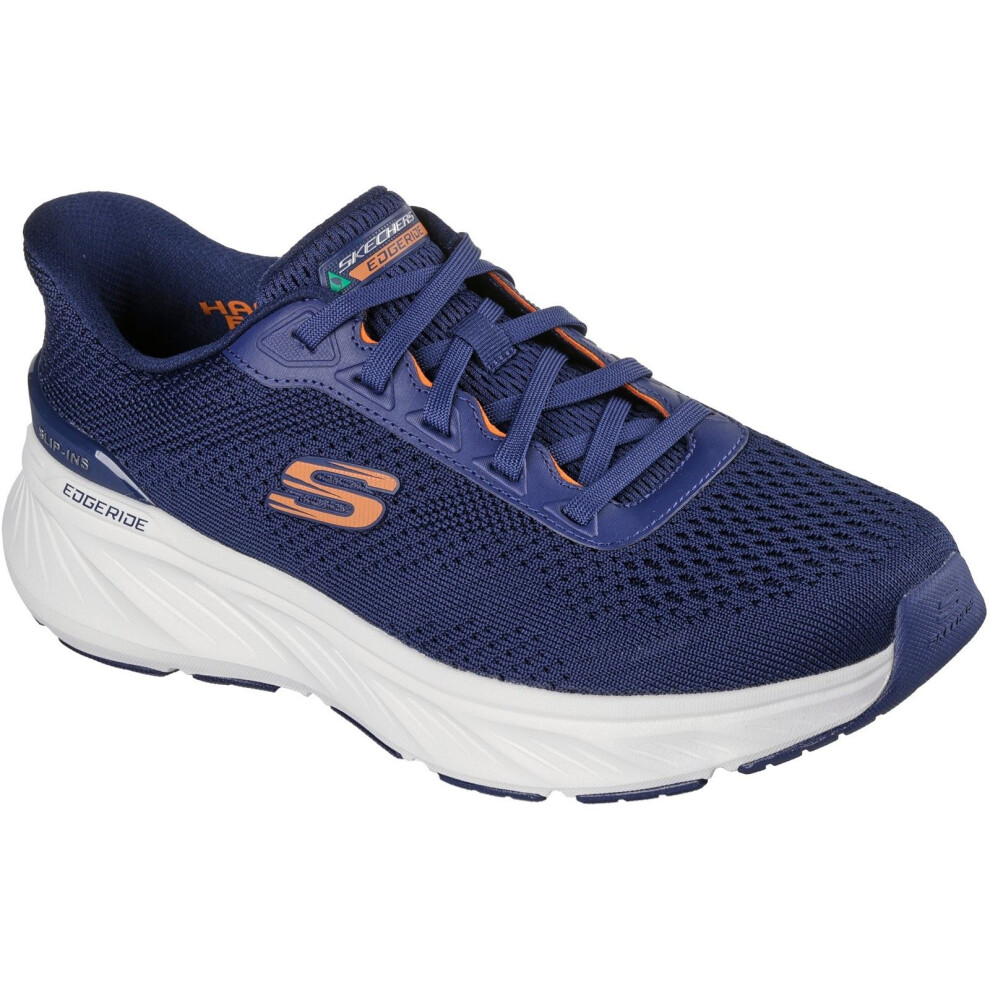 Skechers (Blue, 8 (Adults')) Edgeride Textile Men's Navy/Orange Trainers