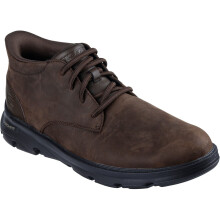 (Brown, 10 (Adults')) Skechers Arch Fit Garza Ridley Leather Men's Cocoa Ankle Boots