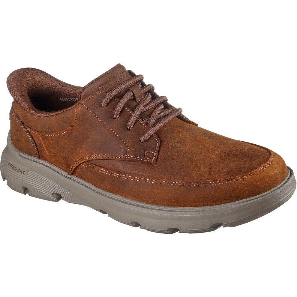 Skechers (Brown, 9 (Adults')) Arch Fit Garza Rowan Leather Men's Dark Brown Lace-Up Shoes