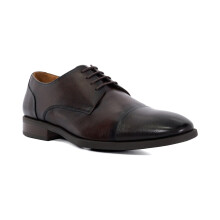 (Brown, 10 (Adults')) Dune Suffix Leather Men's Brown Lace-Up Shoes