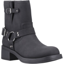 (Black, 6 (Adults')) Rocket Dog Nino Faux Leather Women's Black Heeled Ankle Boots