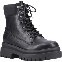 (Black, 4 (Adults')) Rocket Dog Danie Faux Leather Women's Black Heeled Mid Calf Boots