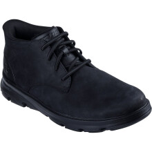 (Black, 10 (Adults')) Skechers Arch Fit Garza Ridley Leather Men's Black Ankle Boots