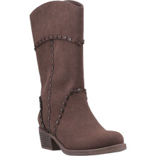 (Brown, 4 (Adults')) Rocket Dog Rowdy Faux Leather Women's Dark Brown Heeled Mid Calf Boots