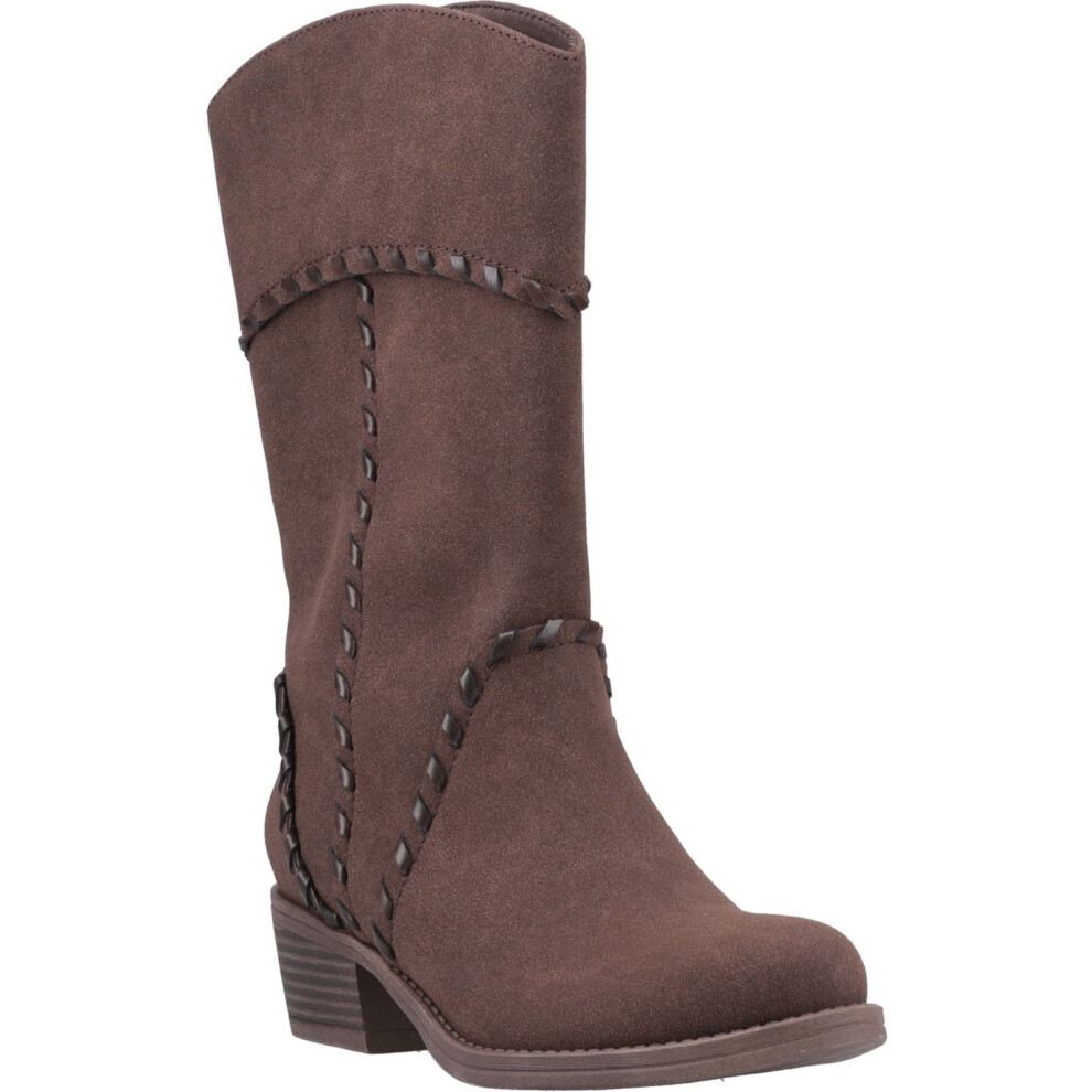 Rocket Dog (Brown, 8 (Adults')) Rowdy Faux Leather Women's Dark Brown Heeled Mid Calf Boots