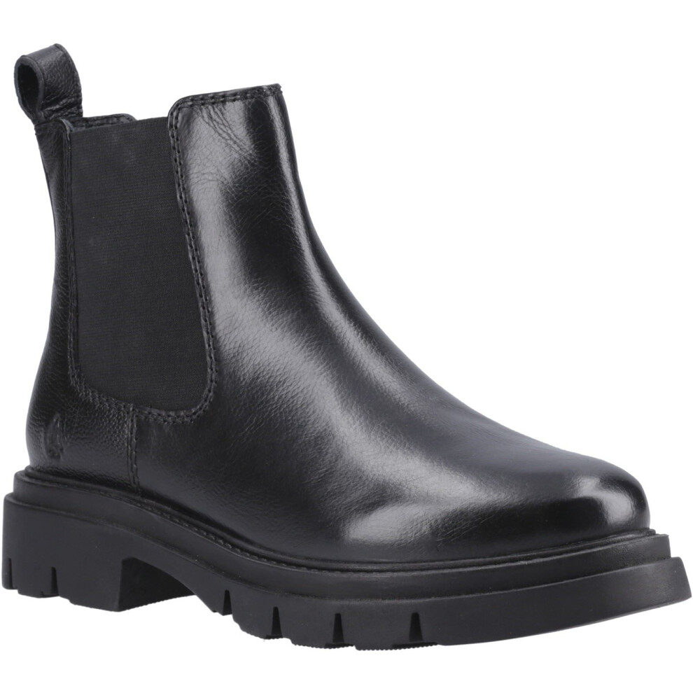 (Black, 6 (Adults')) Hush Puppies Raya 2 Leather Chelsea Leather Women's Black Flat Chelsea Boots