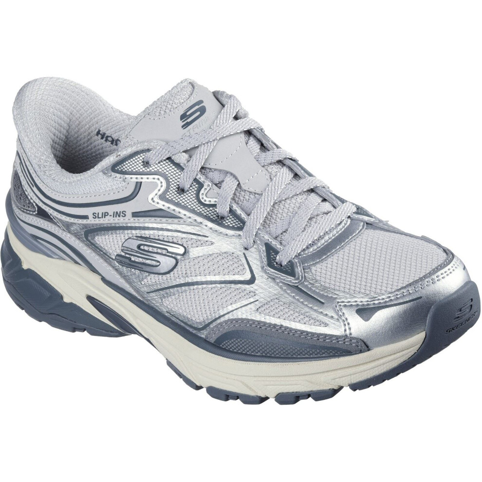 (Silver, 3 (Adults')) Skechers Stamina Sport Women's Silver Trainers