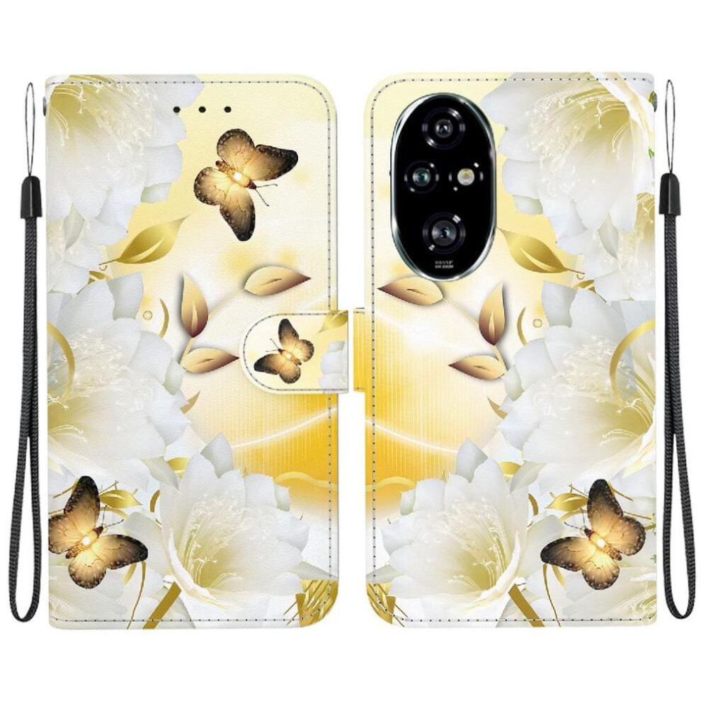 (C7 ) Case For Honor 200 Pro 5G Card Slots Magnetic Closure Butterfly Flower Painted Pu Leather Wallet 764563589166