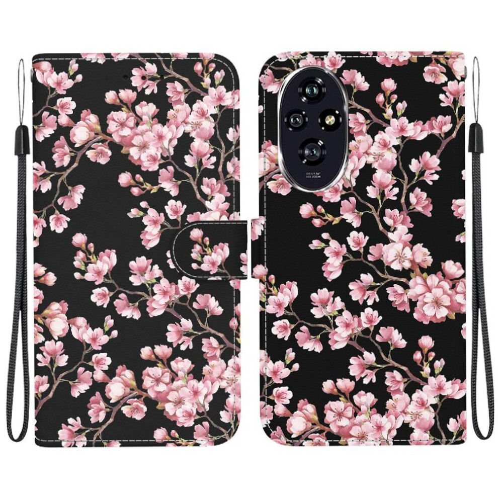 (C8 ) Case For Honor 200 5G Wallet Pu Leather Card Slots Magnetic Closure Butterfly Flower Painted 764563589289