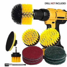 Power Drill Brush Attachment with 6 Inch Extender/4 Brushes/6pcs Pads