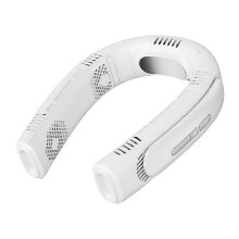 Portable White Neck Fan Hanging Rechargeable Blade Less Fan