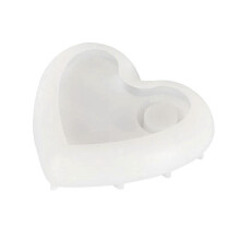 Silicone Shape Candle Holder Heart Shape Silicone Shape Epoxy Resin Candle Holder Tray Jewelry