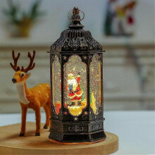 Christmas Snow Lantern Rotating Christmas Tree with Music Rotating Flashing Lantern Holiday Gift