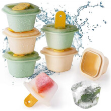 Large Ice Cube Molds, 6Pcs Silicone Popsicles Molds with Sticks and Lids, Easy-Release Square Ice Molds for Whiskey Cocktail BPA Free