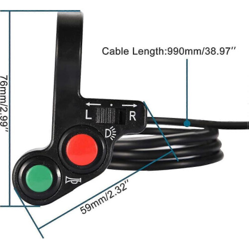 Motorcycle 720mm Headlight Handlebar Switch Turn Signal Horn Electric Switch Bicycle Scooter Replace 1