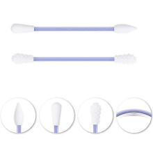 (Purple, One size) Double Sided Cotton Swab With Storage Case