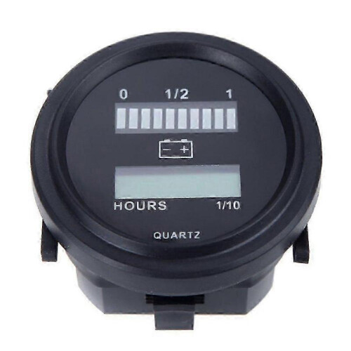 12V/24V/36V/48V/72V Universal LED Digital Battery Status Charging Indicator with Hour Meter Black 1