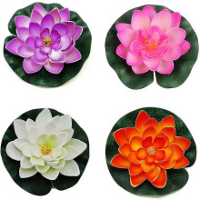 (As show, One size) Set Of 4 Foam Floating Water Lilies 10 Cm (4 Colors)