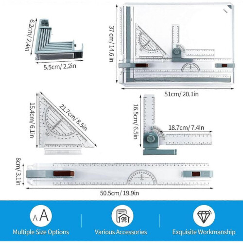 A3 drawing board set technical drawing table metric 51*37 cm 2