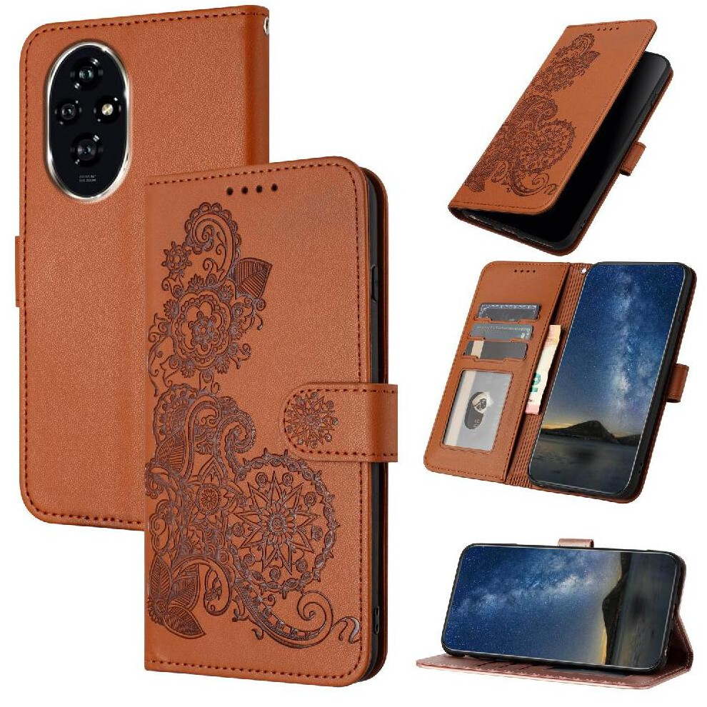 (Brown) Flip Case For Honor 200 Flip Folio Book Pu Leather Magnetic Closure With Card Slot Stand Kickstand Protective Brown 764563591978
